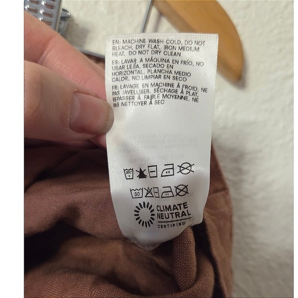 Reformation Brown/Dusty Rose 100% Linen Resort Shorts Elastic Waist Size Small - Picture 6 of 6